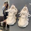 Women Chunky Platform Sneakers Spring New Thick Soles Comfort Thick Bottom Shoes Ladies Thick Soles Lace Up Casual Shoes
