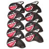 Shark Pattern Golf Iron Covers, 9-Piece Set (Black) for Clubs 4-9, PW, AW, and SW