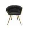 Decorative Velvet Armchair Tilo Black Chair with Armrests Family Meble