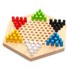 Portable Chinese Checker Game Set Rubber Wood Chinese Checkers Classic Chinese Strategy Board Game