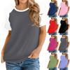 Women's Summer Casual Colored Round Neck Raglan Sleeve Short Sleeve Loose T-shirt