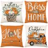 Autumn Harvest Series Pillow Cover Linen Printed Pumpkin Pillow Cover Living Room Bedroom Decoration Cushion Cover
