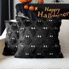 Decorative Pillow Case Ghost Pumpkin Cat Pattern Pillow Cover Removable Easy To Clean Washable Throw Pillow Case