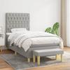 3137365 vidaXL Divan Bed with Mattress Light Grey 90x200 Cm Fabric