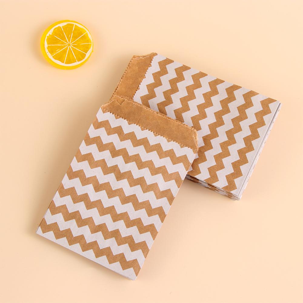 Wedding Baking Pastry Tool Wave Dot Kraft Paper Bag Candy Biscuit Bags Popcorn Bag Packing Pouch