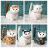 Fluffy Simulation Cat Plush Toy Cute Imitation Cat Plush Doll Plush Cats with Sound  Easter Gifts