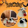 1/2Pcs Halloween Crochet Ghost Dog Doll Mini Handmade Knitting Pumpkin Ghost Puppy Doll Home Office Desktop Animal Decoration Ornament