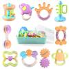 Bemixc Teething Toys for Baby Baby Rattles for Baby Gift Newborns, 10-Piece Sound-Making Toy, 0-Year-Olds,