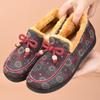 Processing Custom Cotton Shoes Women's Winter New Middle-aged and Elderly Flat-soled Mother Shoes with Velvet To Keep Warm Old Beijing Cotton Shoes Wo