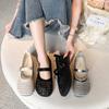 Vintage Mary Jane Shoes Girl Summer 2025 New Fairy Style Versatile Breathable Hollow One-word Belt Single Shoes