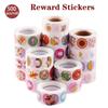 500pcs/roll Cute Cartoon Reward Sticker Teacher Encouragement Student Round Labels Animals Stationery Sticker Toys