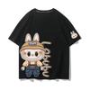 2025 Labubu Cartoon Peripheral T-shirt Couple Men's and Women's Versatile Casual Wear Cute Trend