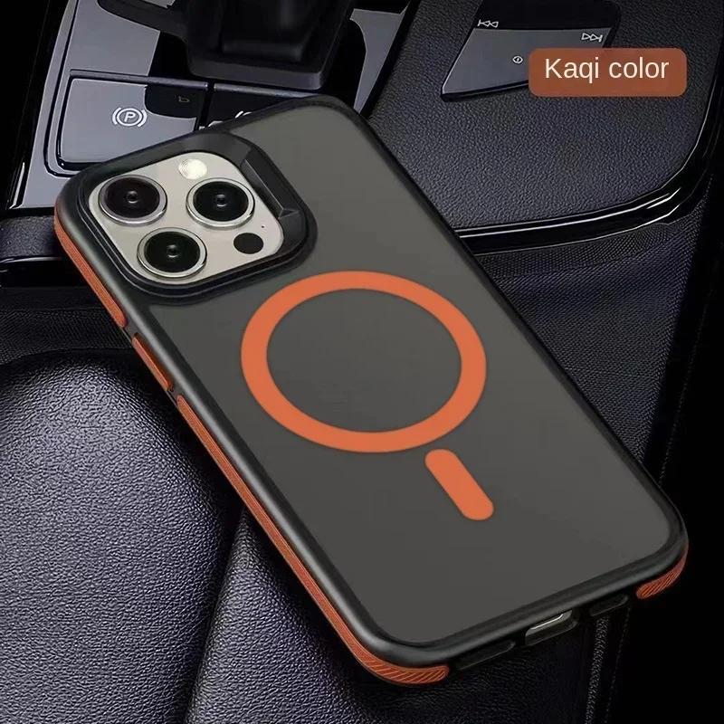 Luxury Matte Translucent Armor Case For iPhone 16 15 14 13 12 11 Pro Max Plus Magsafe Magnetic Wireless Charging Shockproof Cover