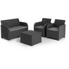Garden Furniture Set with Storage Box - Resin - Allibert by KETER - 4 People - SanRemo - Graphite Gray