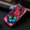 Rainbow Butterfly and Flower Pattern PU Leather Book Case for iPhone Samsung Huawei Honor Google Redmi Xiaomi LG Motorola Sony Nokia Oneplus Oppo