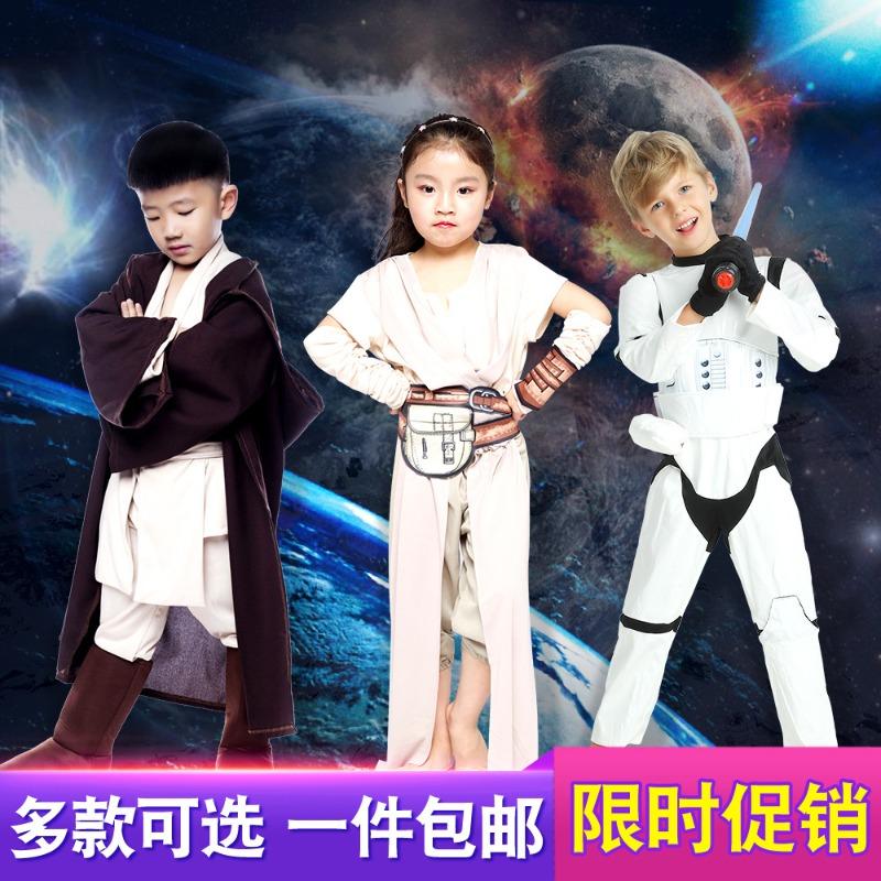 The Force Awakens Costume Regular, Jedi Knight Rayleigh Children's Star Wars White Soldier Clothing
