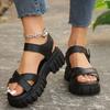 Large Size Thick Heel Platform Sandals Women's 2025 Summer New Casual Versatile Muffin Sole Sandals Women's Outer Wear