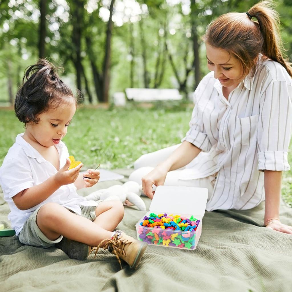 200 Pcs Mixed Animal Shaped Beads Colorful Marine And Jungle Animal Spacer Beads