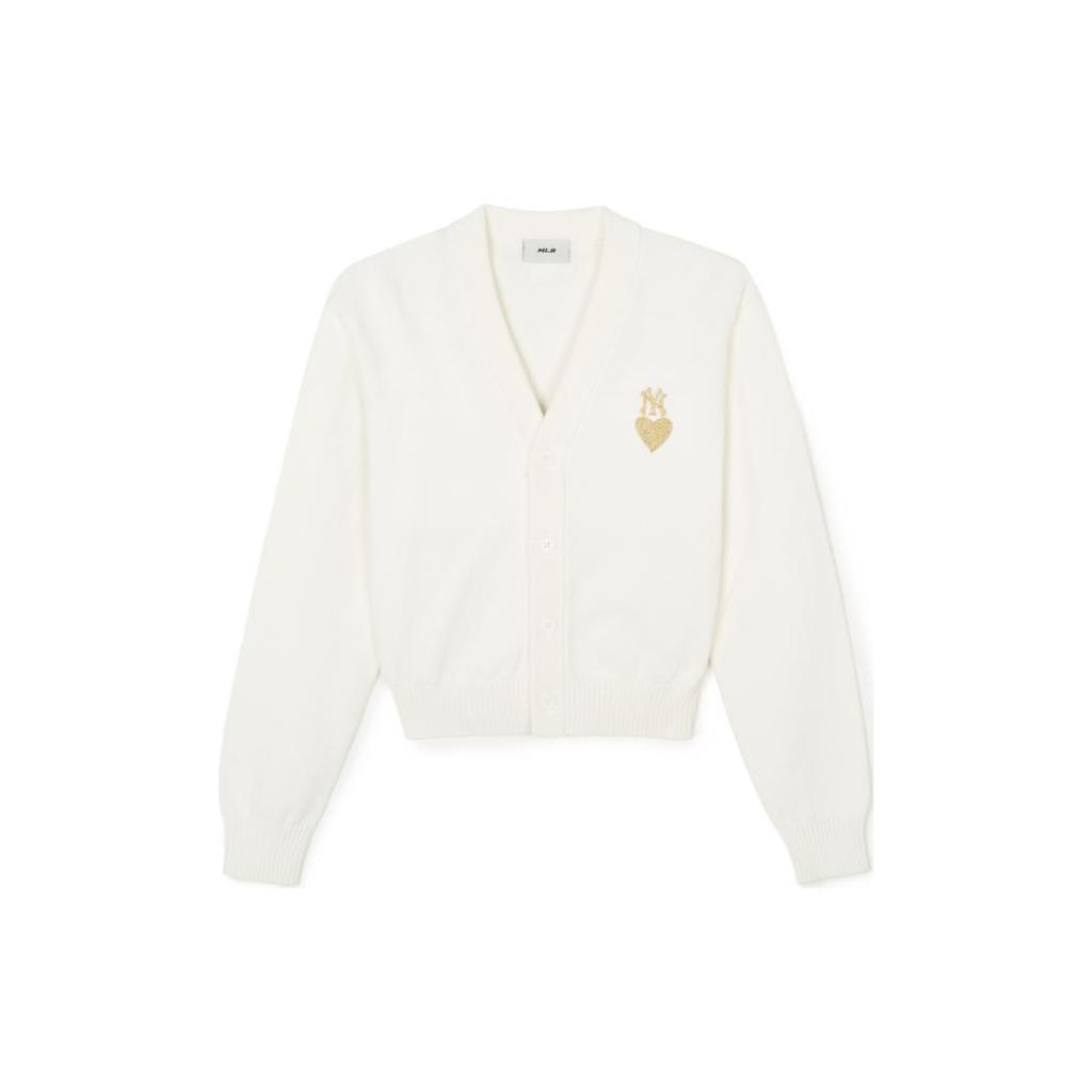 New MLB SS24 New York Yankees Knitwear Women's Cream 3FKCH0241-50CRS