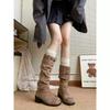 Soft Leather Edition~ Western Cowboy Boots Women'S Belt Buckle Boots But Knee Pile Boots Thick Heel Knight Boots