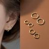 Hermosa:J E083 Basic One-Touch Ring Silver 925 Earrings