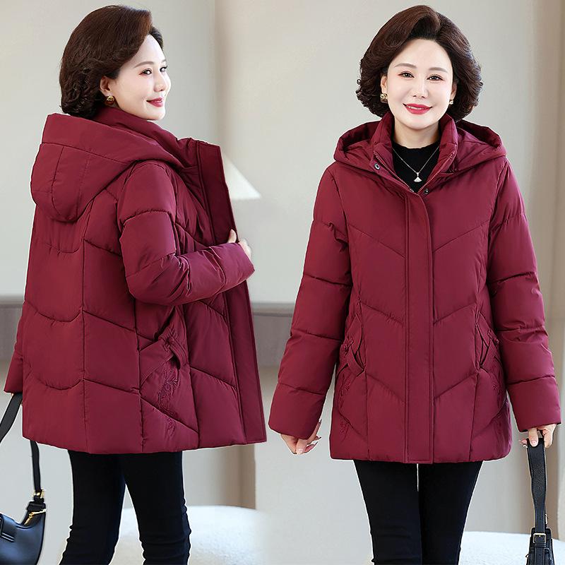 Women’s Short Hooded Windproof Thicken Warm Winter Jacket For Mom