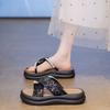 Thick-bottomed Fairy Style Slippers Female Outer Wear 2025 Summer New Fashion Pearl Muffin Cool Slippers Female Tide