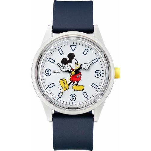 Citizen Q&Q Smile Solar Watch, Link Coordinate, Disney Collection, Size L, 10 ATM Water Resistant, Urethane Strap, Mickey Mouse, RP20-809, Blue