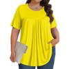 Women's Fashion Casual  Solid Color Round Neck Short Sleeve Top Womens Plus Size Tops