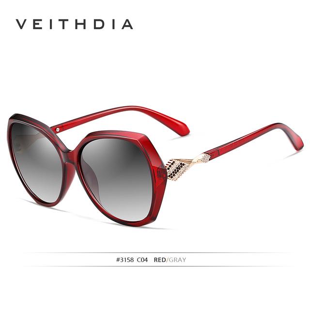 VEITHDIA женские солнцезащитные очки с поляризованными градиентными линзами, роскошные женские дизайнерские солнцезащитные очки, аксессуары для очков для женщин 3158