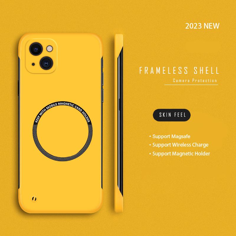 Ultra Thin Hard PC For Magsafe Frameless Magnetic Phone Case For iPhone 14 11 12 13 Pro Mini XR XS Max X 7 8 14 Plus SE Wireless Charging Cover