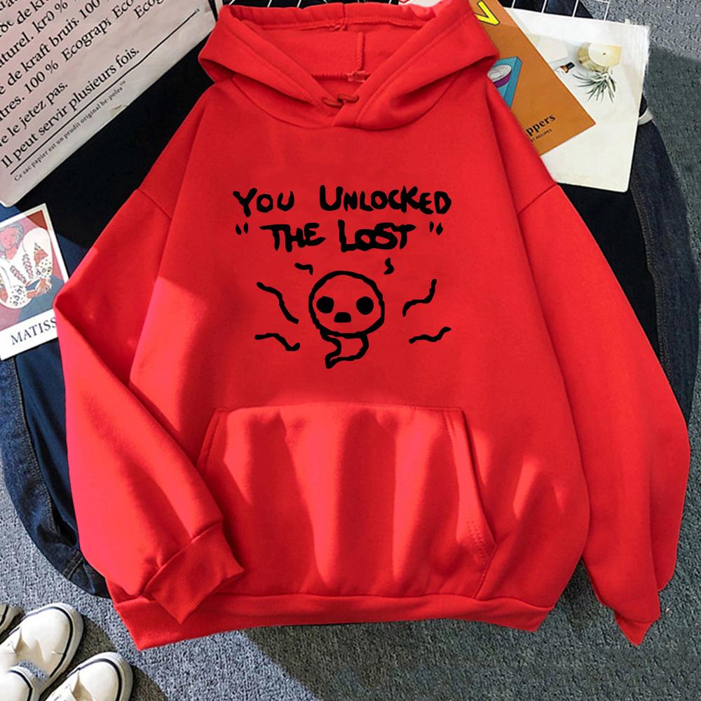 The Binding of Isaac Autumn Winter Hoodies Women Sweatshirt Long Sleeve Letter Print Hooded Casual Cartoon Plus Unisex Sportwear