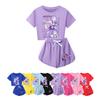 Kids Summer Sport T-Shirt And Shorts 2 Piece Outfit Tracksuit Set Short Sleeve Print Crop Tops With Clothing Set