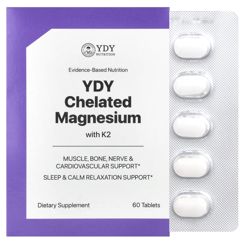 YDY, with Chelated Magnesium K2, 60 Tablets