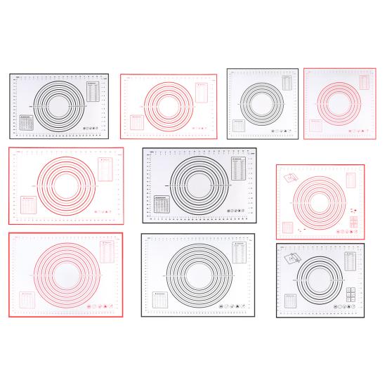 Silicone Baking Mat Non-Stick Pastry Dough Rolling Mat with Measurement Marks Heat-Resistant Cookies Fondant Making Mat Thick Baking Pad