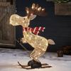 Lighted Reindeer Ornaments Glowing Ski Deer Statue with LED Lights String 3D Standing Reindeer Figurines for Christmas Decoration Indoor Outdoor