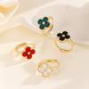 Lucky Four-Leaf Clover Ring Women's Fashion Hundreds Of High-Class Temperament Ring Opening Adjustable Finger Ring