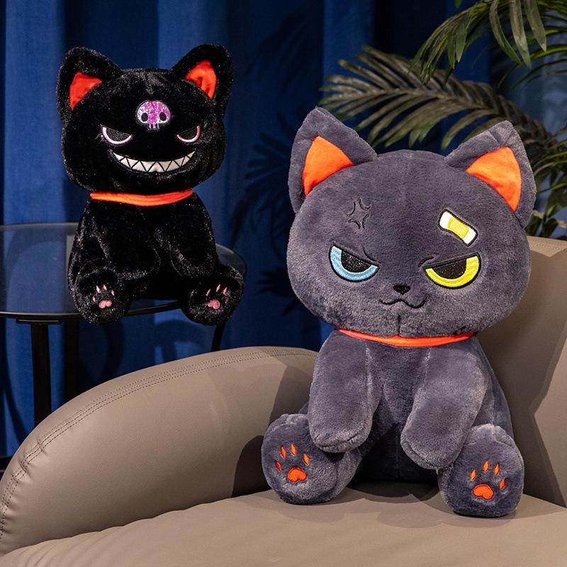 Cute Halloween Dark Pirate Cat Doll Girl Heart Cat Plush Toy Doll Pillow Gift