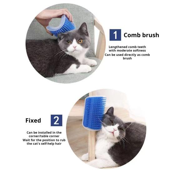 Cat Self Groomer Wall Table Legs Corner Massage Comb Cat Scratcher Grooming