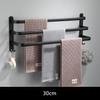 Towel Rack Towel Hanger Rail Wall Mounted Towel Rack Space Aluminum Towel Bar Rail Matte Black Towel Holder Bathroom Accessories