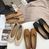 Foreign Trade Korean Version Large Size Square Head Flat Bottom Versatile Single Shoes Women's Doudou Shoes Shallow Mouth Lazy Shoes 2025 Summer and a