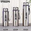 Large Capacity Thermos Cup 600ml /800ml/1000ml Vacuum Flasks Portable Stainless Steel Thermos Cup Water Bottle Travel Tea Mug Office Thermos Cup