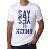 Men’s Vintage Tee Shirt Graphic T Shirt Say Yes To Riding White