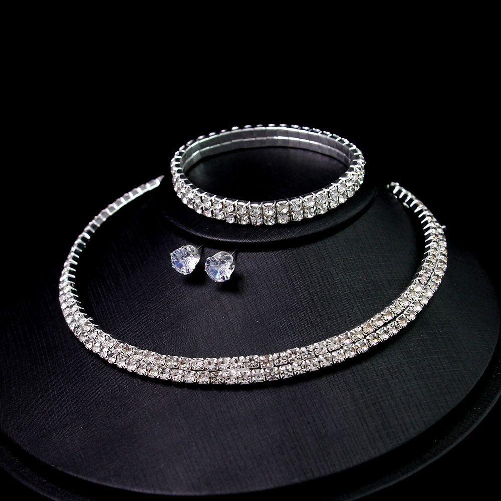 Anniversary Gift Bridal Wedding Jewelry Set Dangle Earrings Water Drop Earrings Women Necklace