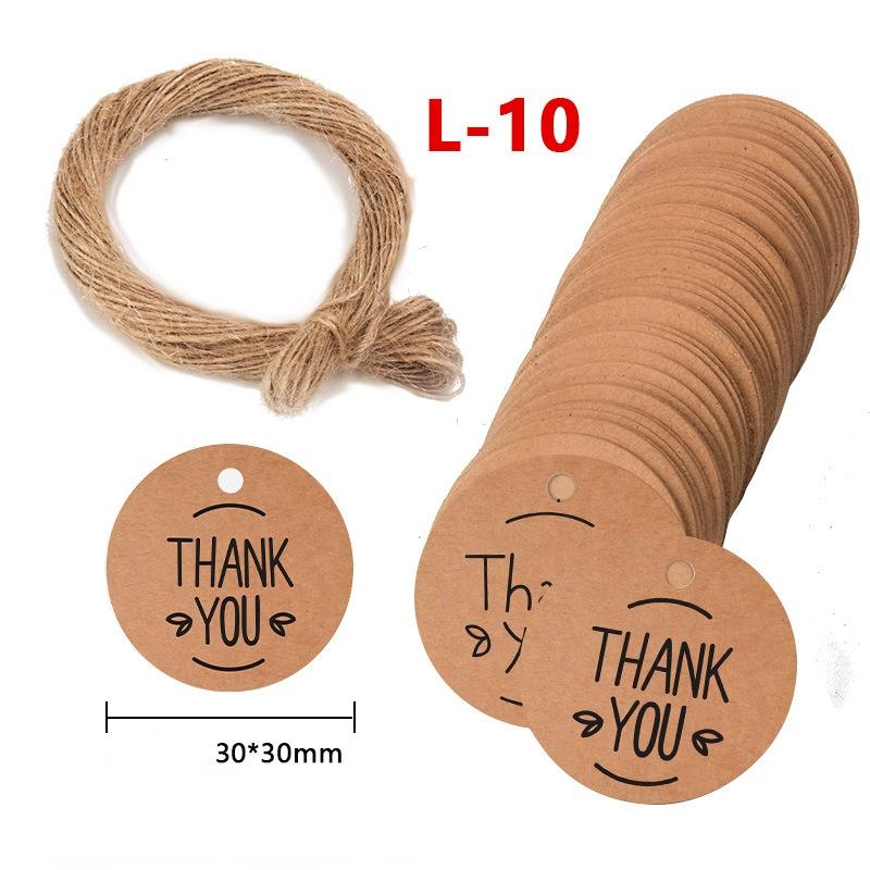 About 50PCS Kraft Paper Tags DIY Handmade/Thank You Multi Style Crafts Hang Tag With Rope Labels Gift Wrapping Supplies Wedding Favors