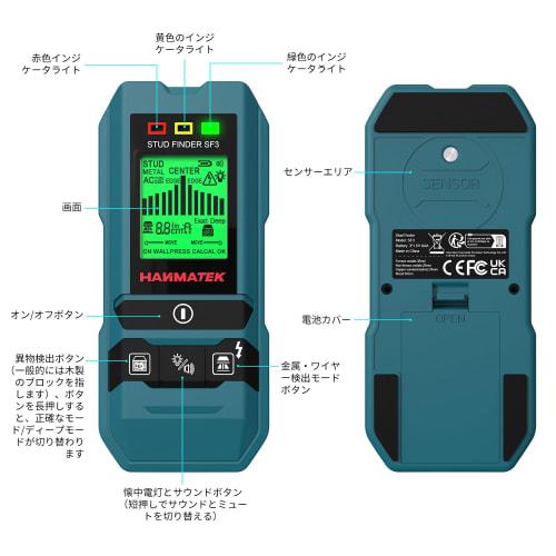 HANMATEK Substrate Detector, Substrate Checker, Wall Back Sensor with Depth and Distance Display, 6-in-1 Mode, Grade Wood Precision Mode, Double-Heade