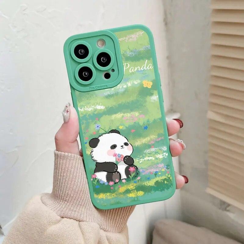 Animation Lovely Phone For Iphone XR Max 11 Plus 6 13 Mini 7 14 X 8 12 XS Pro 6s Straight Silicon Soft TPU Silicone Case Cover