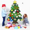 DIY Felt Christmas Tree Wall Hanging Artificial Xmas Tree with Santa Claus Snowflakes Ornament New Year Party Supplies Gift
