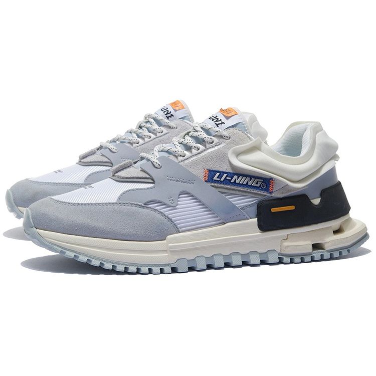 Li Ning 001 Craftsmanship Fabric Synthetic Leather Trend Shock Absorption Non-Slip Wear-Resistant Low-Top Sports Casual Shoes Men Sneaker AZGS007-1