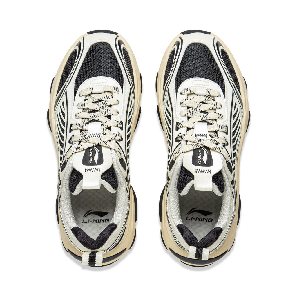 New LiNing Wear Resistant Slip Resistant Low Top Casual Shoes Women's Beige Black AZGV012-5